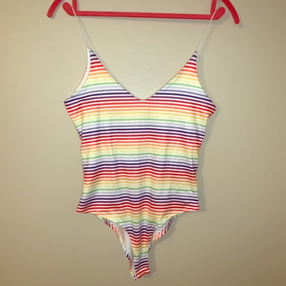 gaze Tops - Rainbow striped Bodysuit